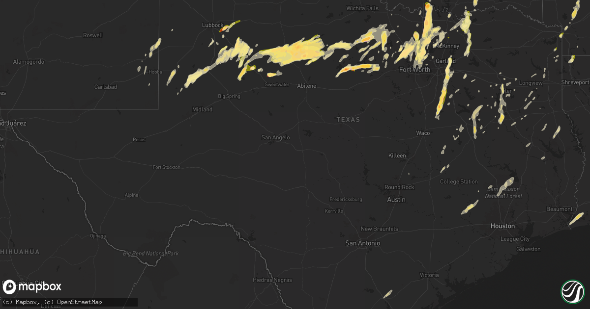 Hail map in Texas on April 8, 2024