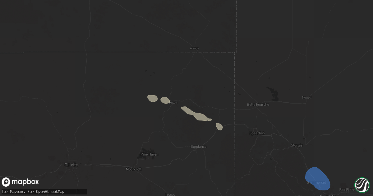 Hail map in Alva, WY on April 8, 2025