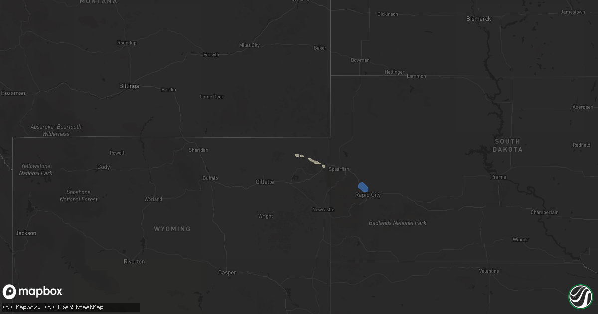 Hail map on April 8, 2025
