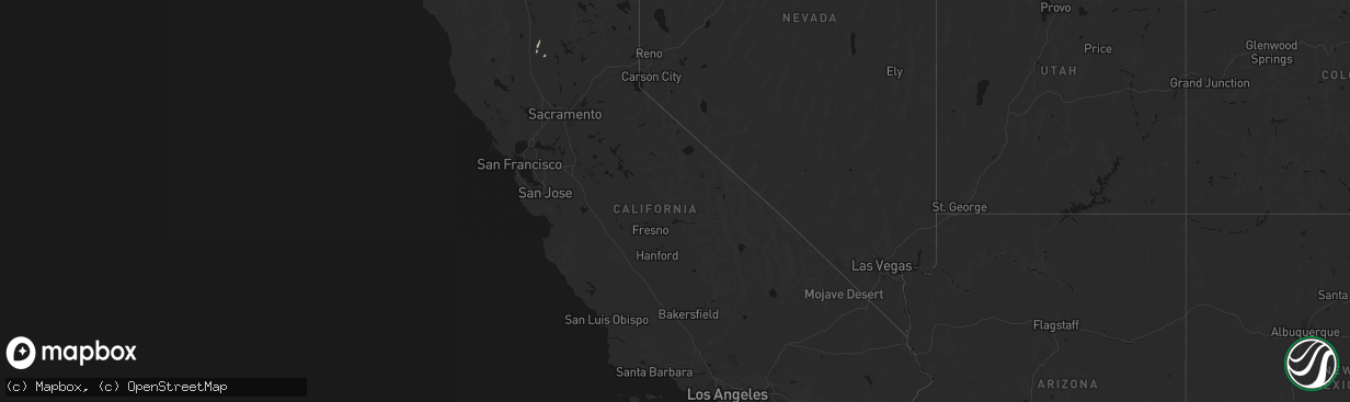 Hail map in California on April 8, 2026