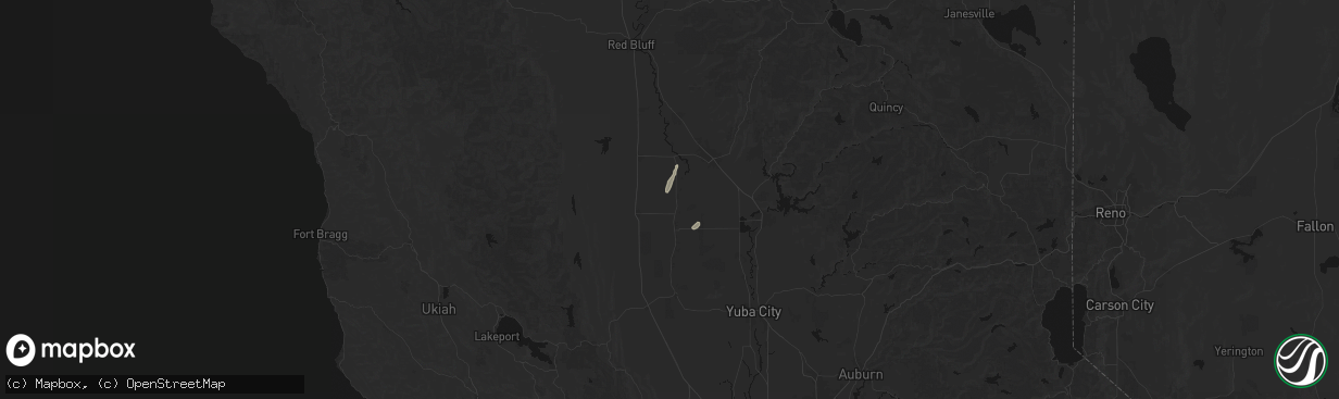 Hail map in Glenn, CA on April 8, 2026