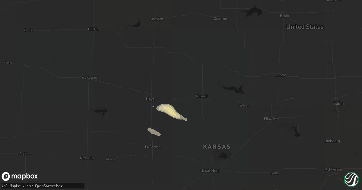 Hail map in Gorham, KS on April 8, 2026