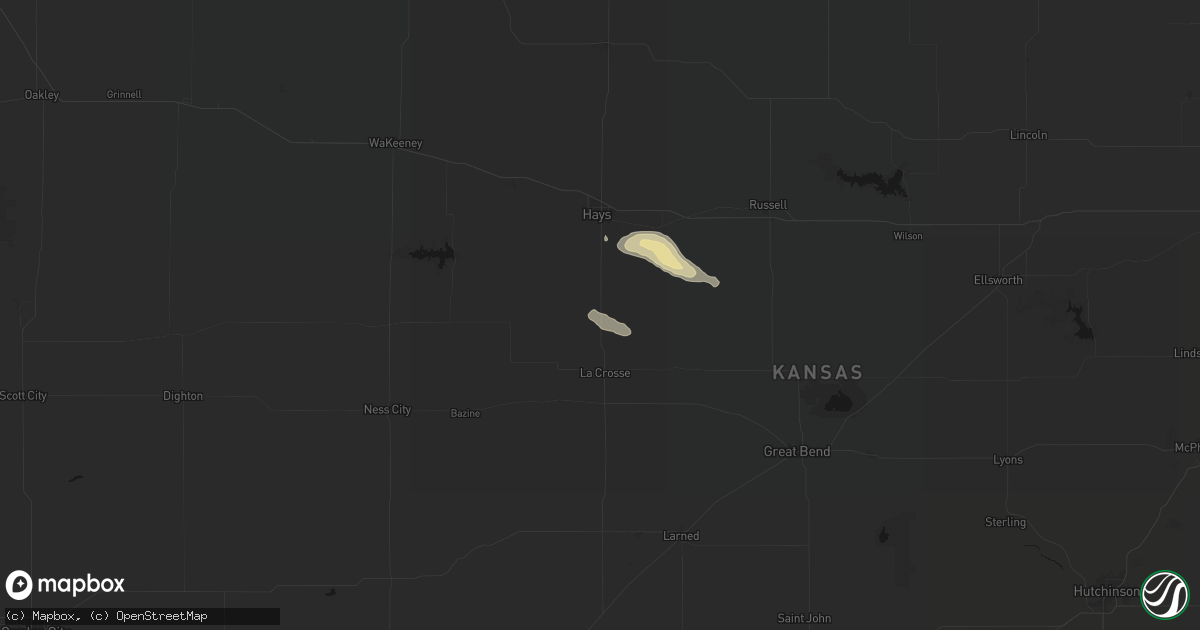 Hail map in Liebenthal, KS on April 8, 2026
