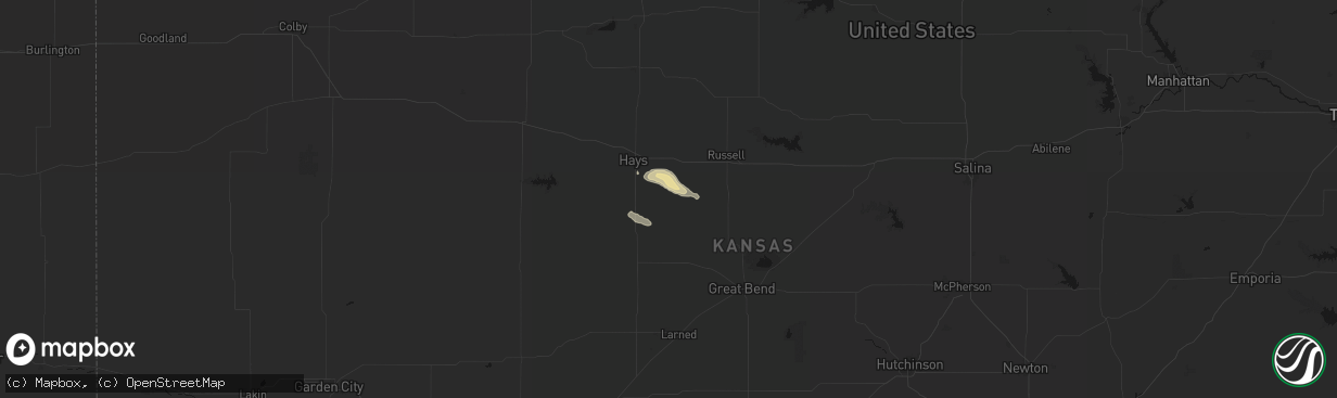 Hail map in Pfeifer, KS on April 8, 2026