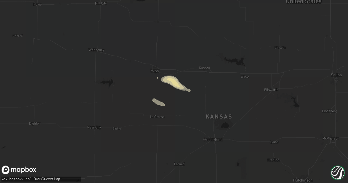 Hail map in Pfeifer, KS on April 8, 2026