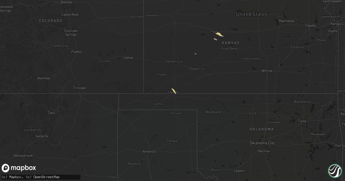 Hail map on April 8, 2026