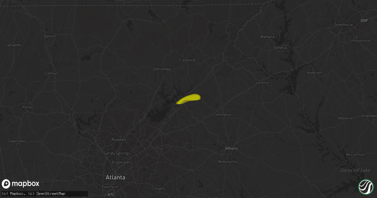 Hail map in Gillsville, GA on April 9, 2009