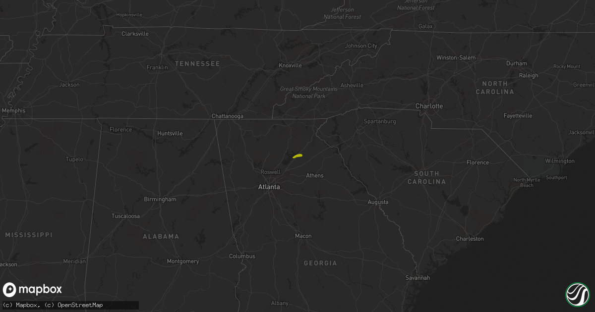 Hail map on April 9, 2009