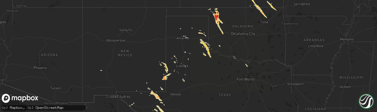 Hail map in Kansas on April 9, 2012