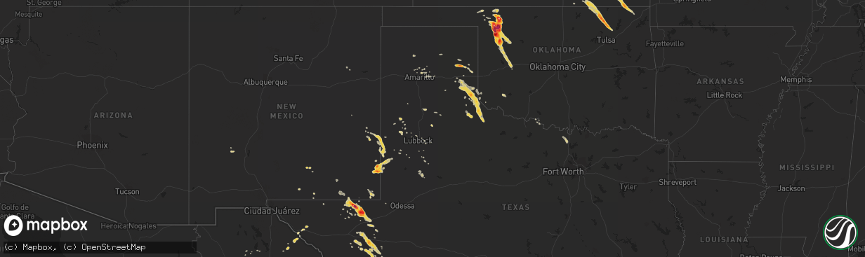 Hail map on April 9, 2012