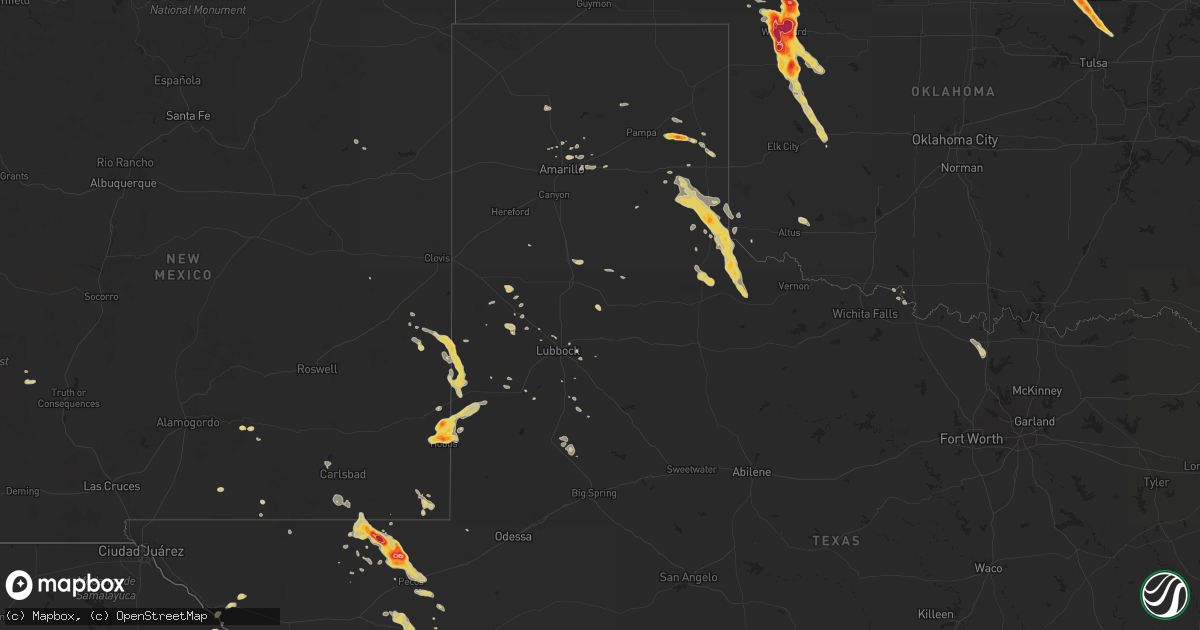 Hail map on April 9, 2012