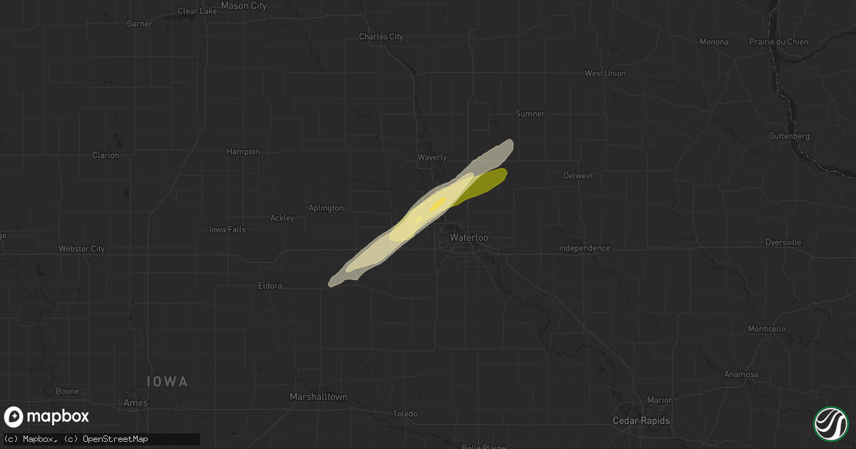 Hail map in Cedar Falls, IA on April 9, 2013
