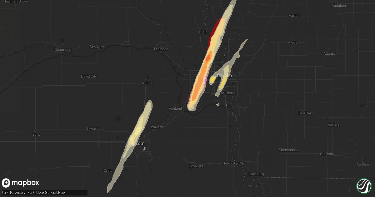 Hail map in Gretna, NE on April 9, 2013