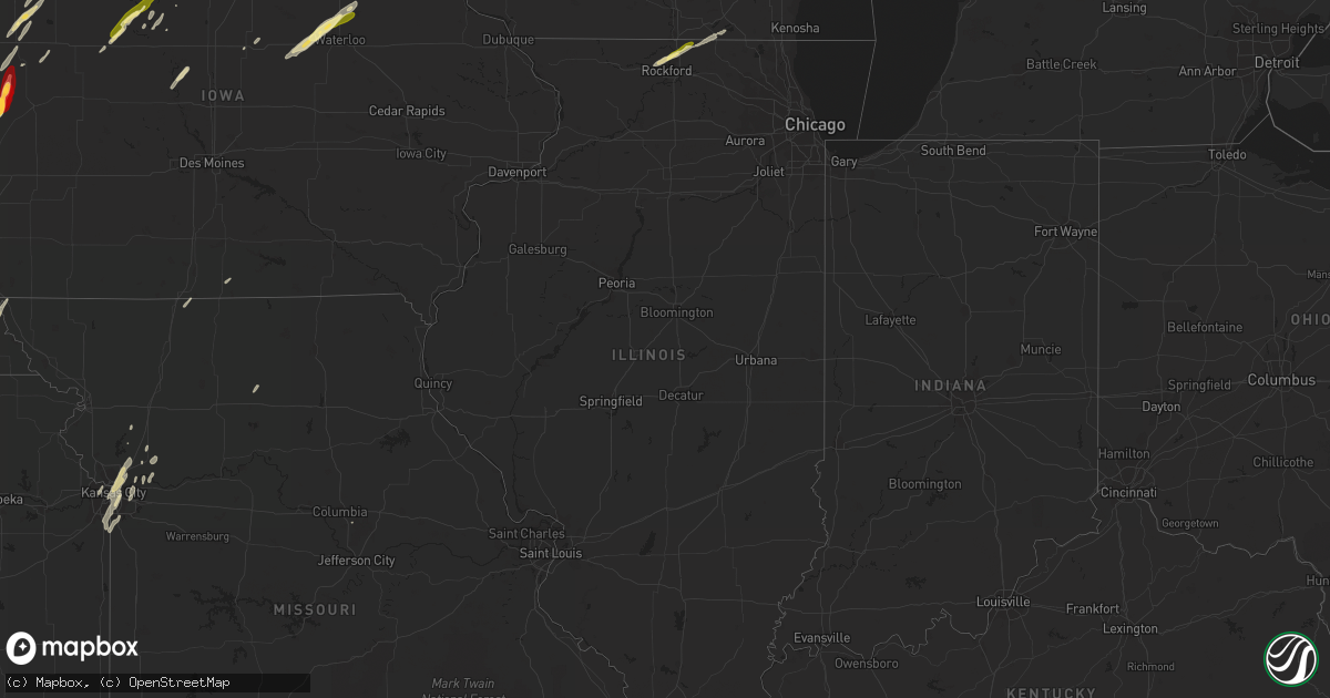 Hail map in Illinois on April 9, 2013