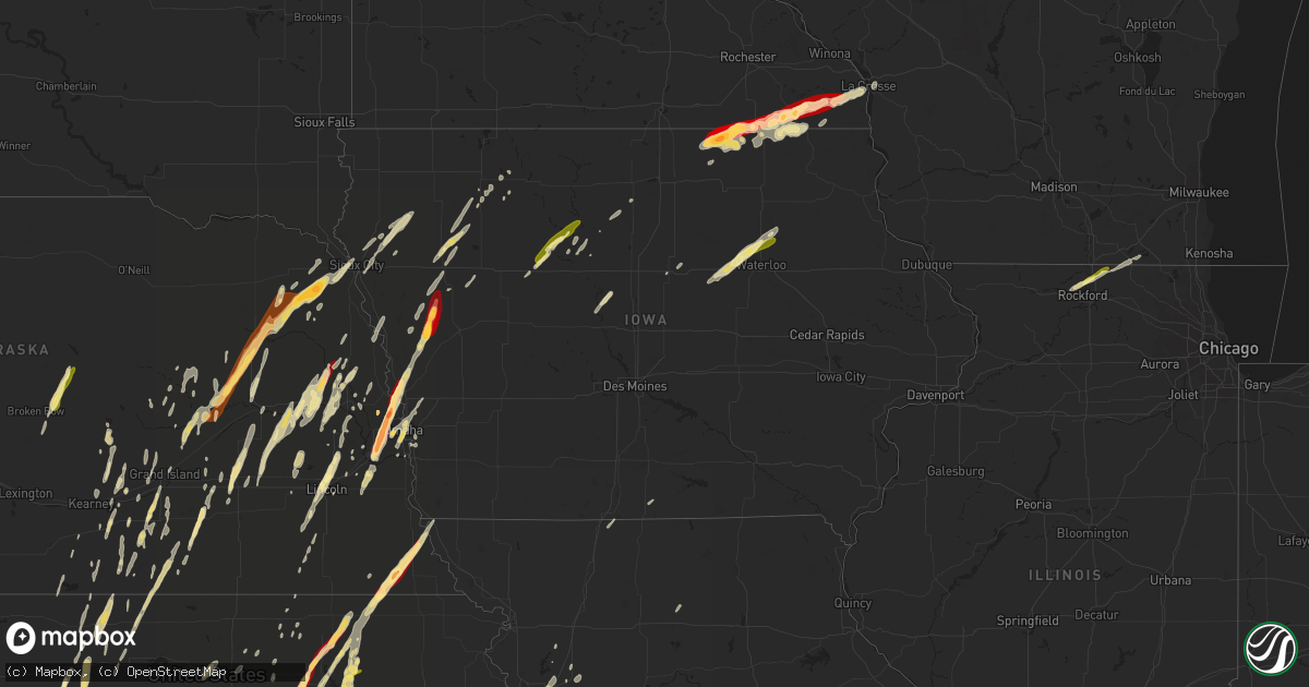 Hail map in Iowa on April 9, 2013