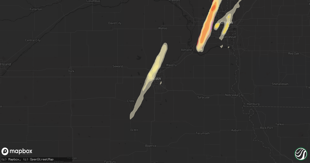 Hail map in Lincoln, NE on April 9, 2013