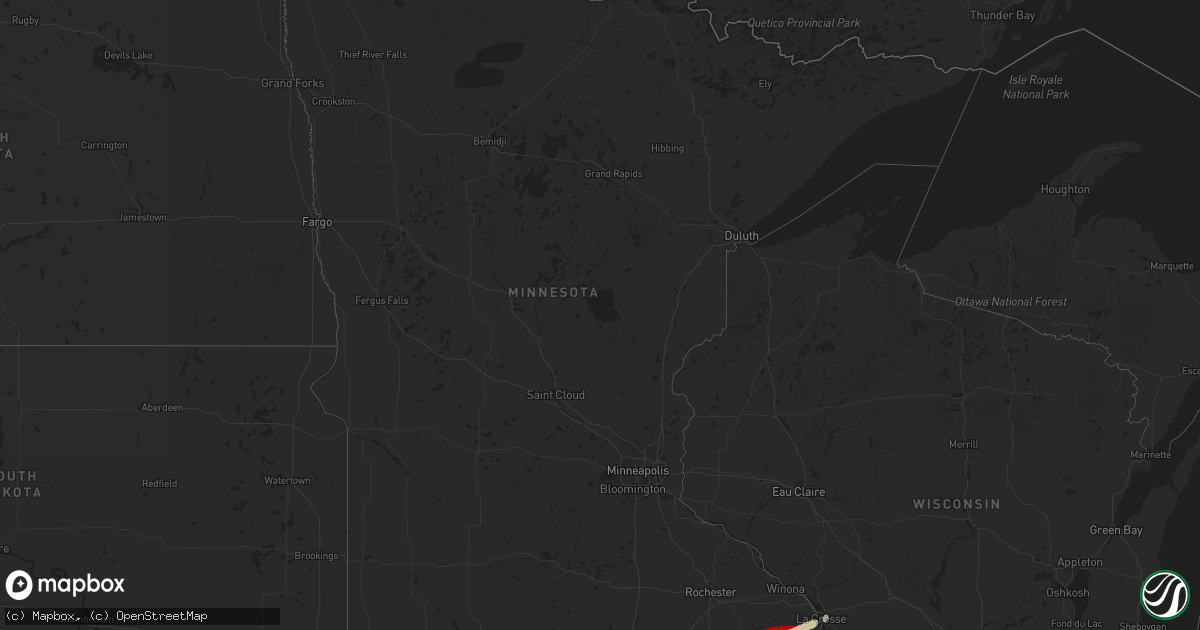 Hail map in Minnesota on April 9, 2013