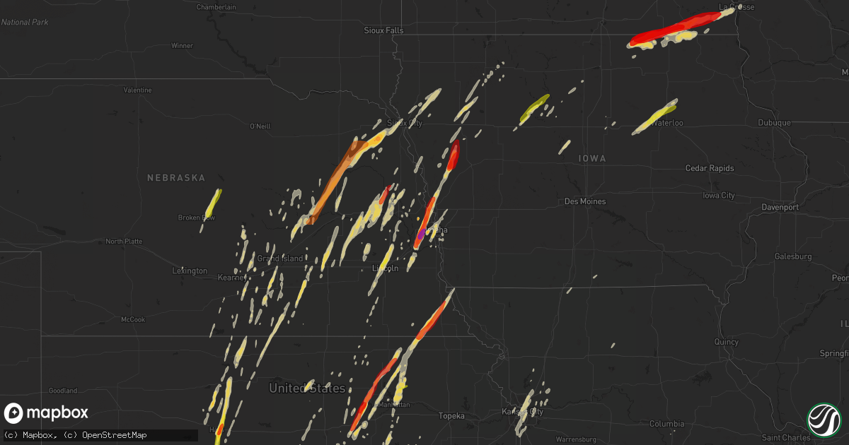 Hail map on April 9, 2013