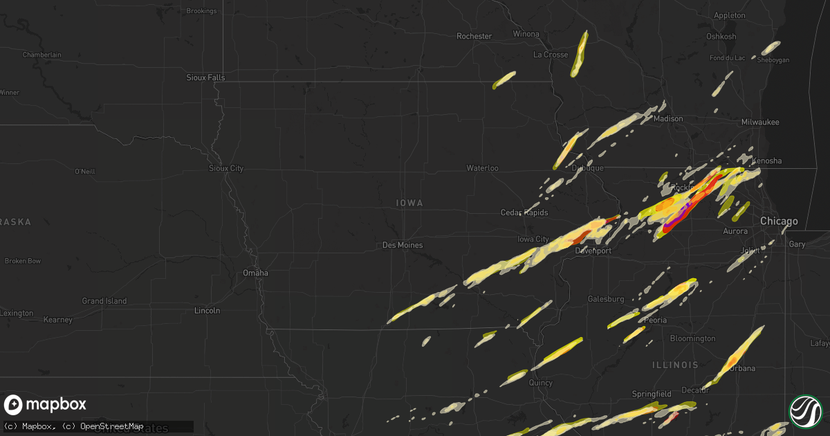 Hail map in Iowa on April 9, 2015