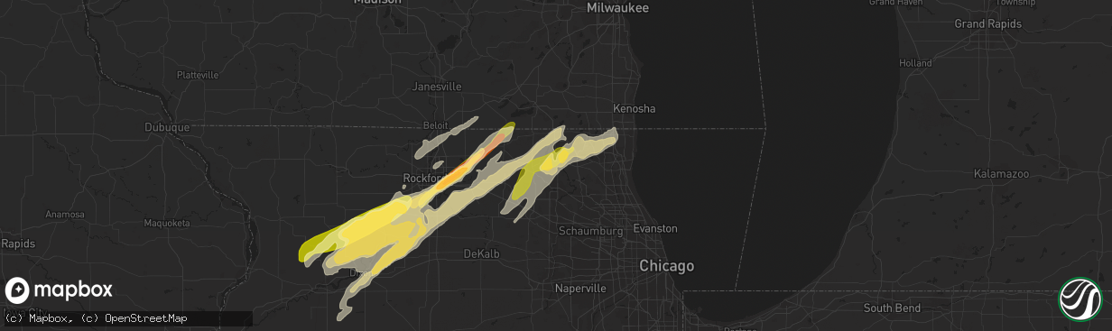 Hail map in Mchenry, IL on April 9, 2015