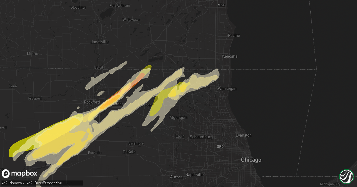 Hail map in Mchenry, IL on April 9, 2015