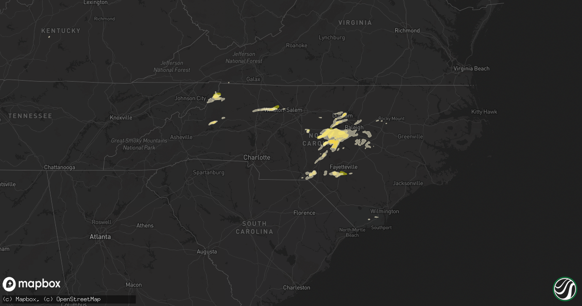 Hail map in North Carolina on April 9, 2015