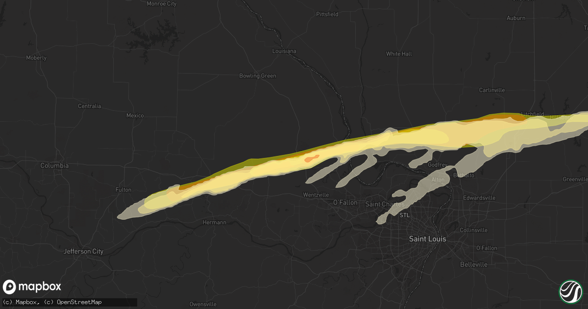 Hail map in Troy, MO on April 9, 2015