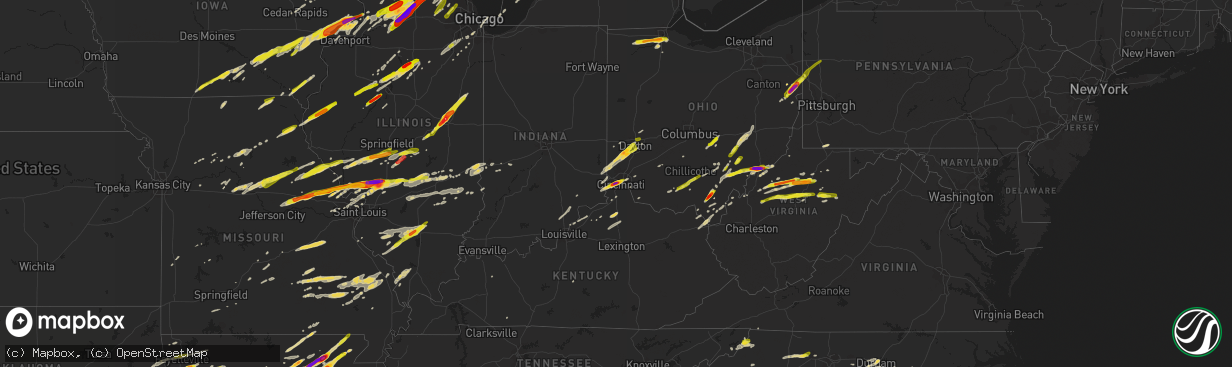 Hail map on April 9, 2015