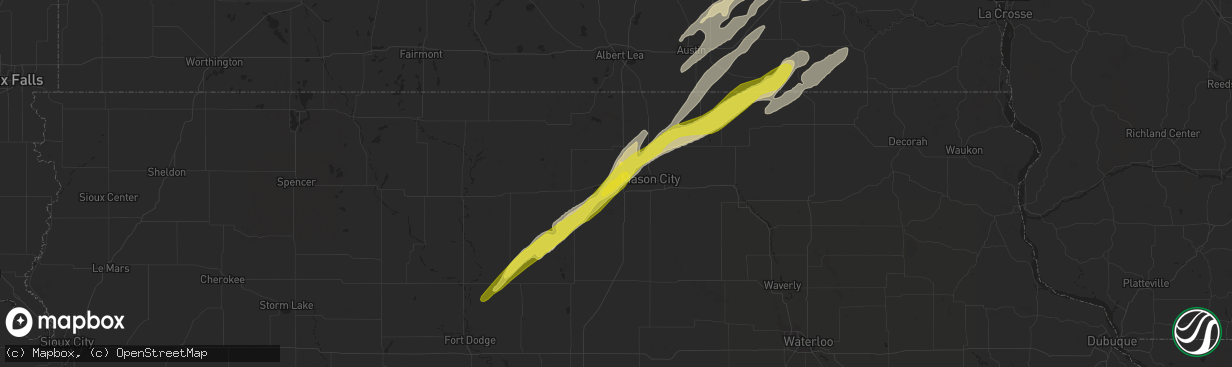 Hail map in Clear Lake, IA on April 9, 2017