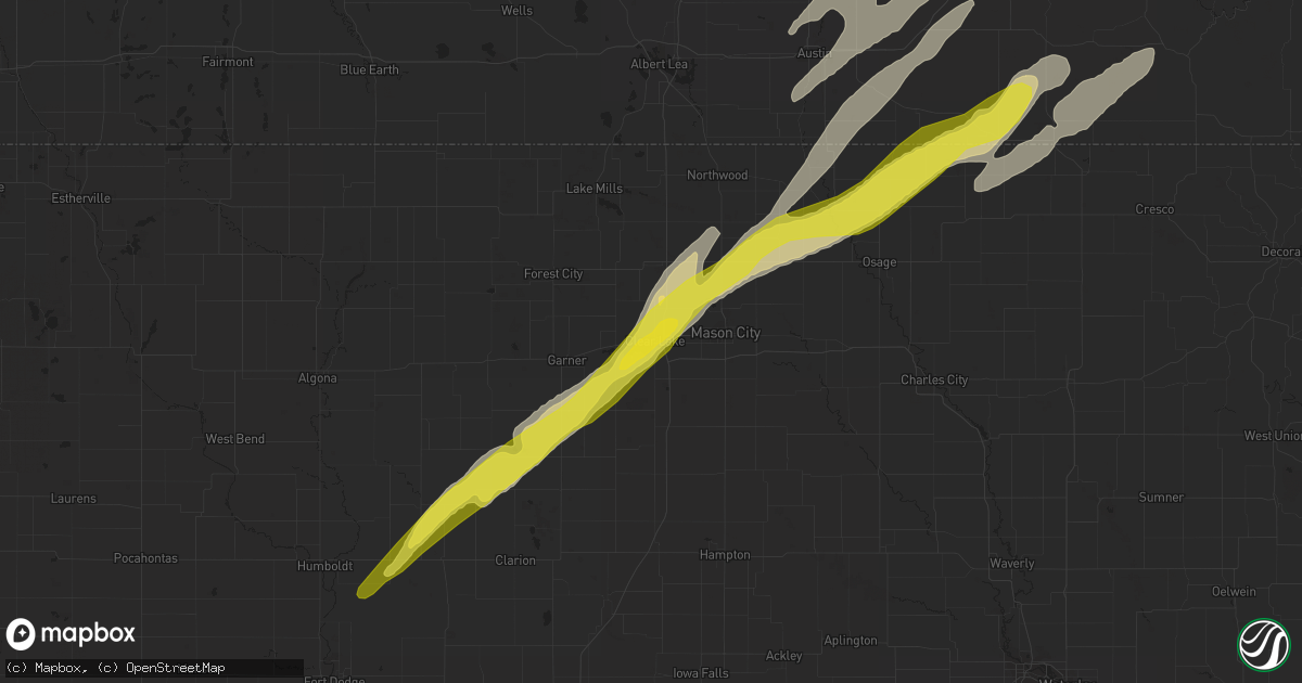 Hail map in Clear Lake, IA on April 9, 2017