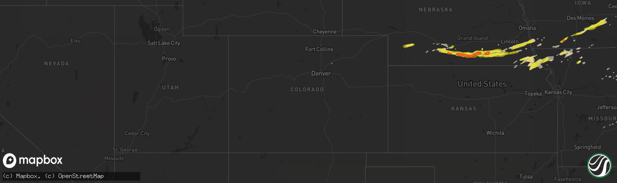 Hail map in Colorado on April 9, 2017