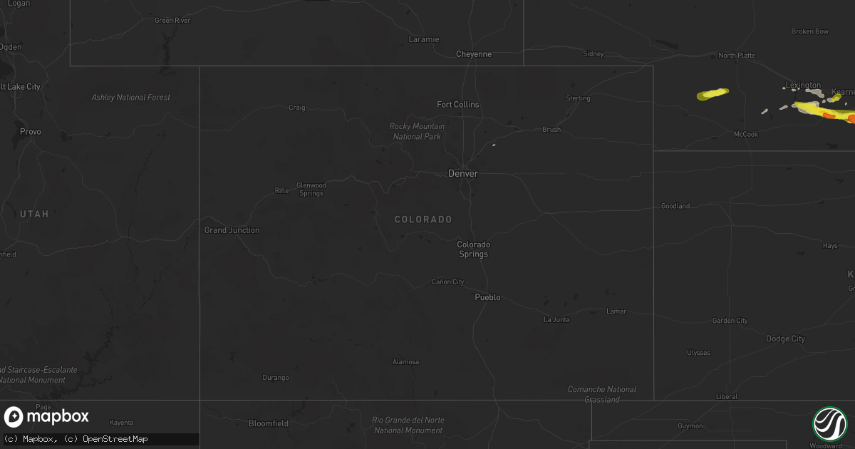 Hail map in Colorado on April 9, 2017