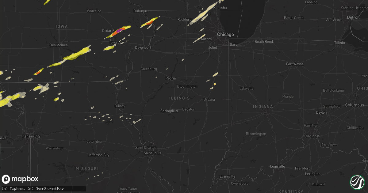 Hail map in Illinois on April 9, 2017