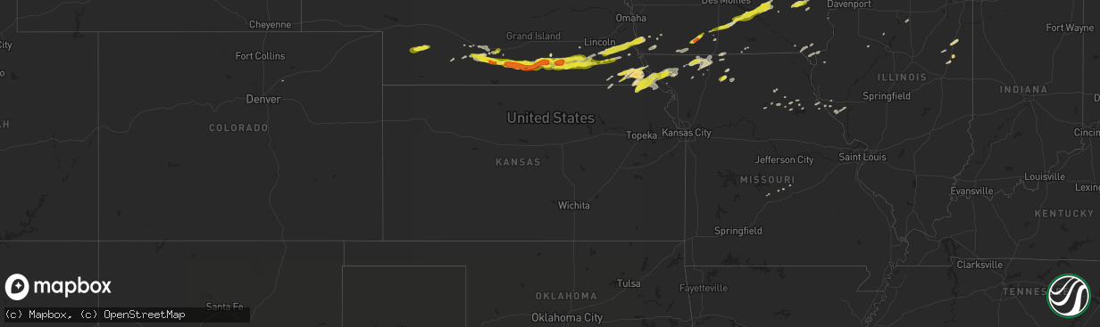 Hail map in Kansas on April 9, 2017