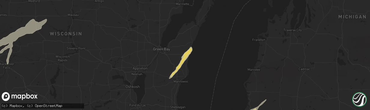 Hail map in Kewaunee, WI on April 9, 2017