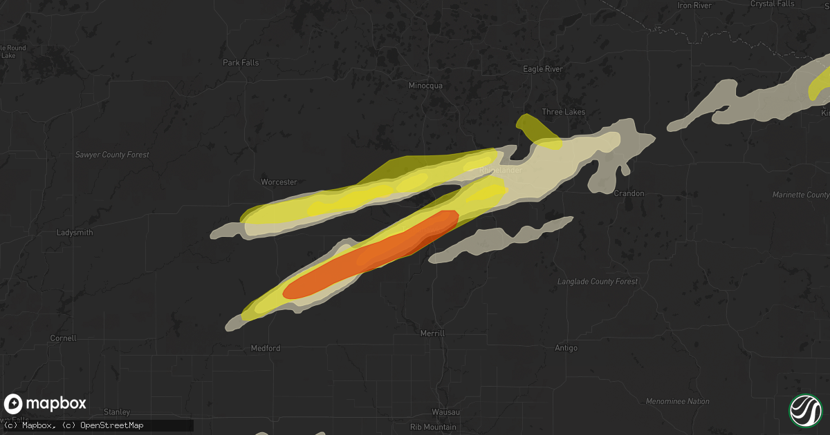 Hail map in Tomahawk, WI on April 9, 2017
