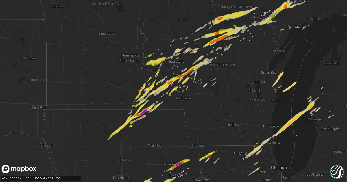 Hail map on April 9, 2017