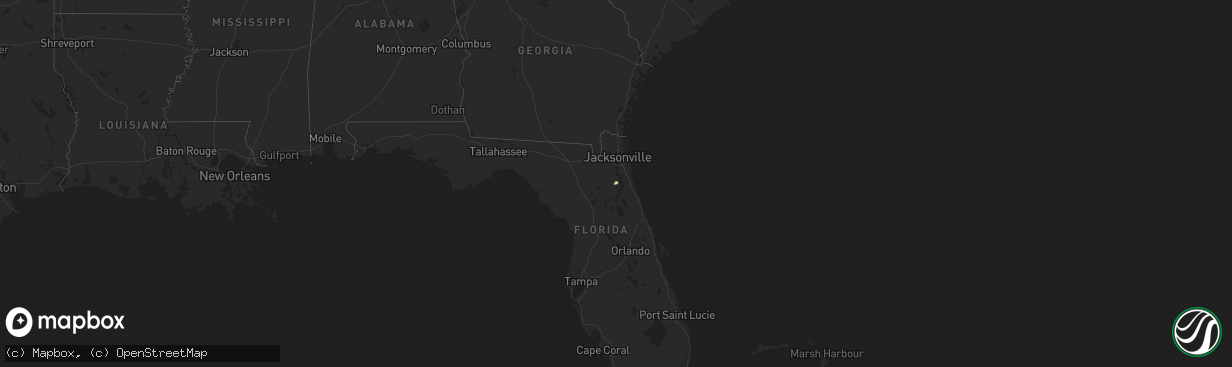 Hail map in Florida on April 9, 2018