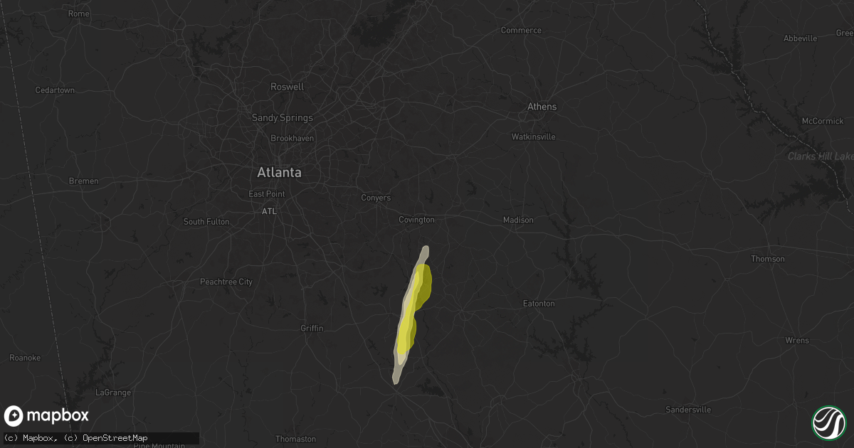 Hail map in Covington, GA on April 9, 2019