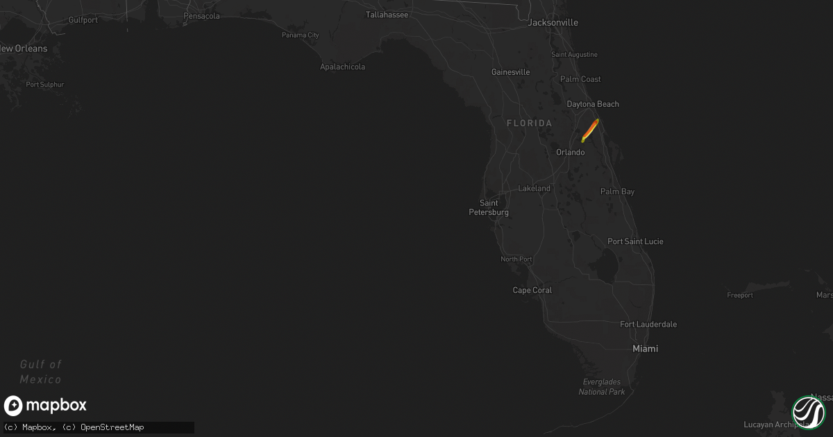 Hail map in Florida on April 9, 2019