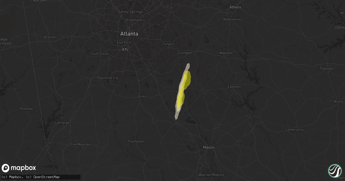 Hail map in Jackson, GA on April 9, 2019