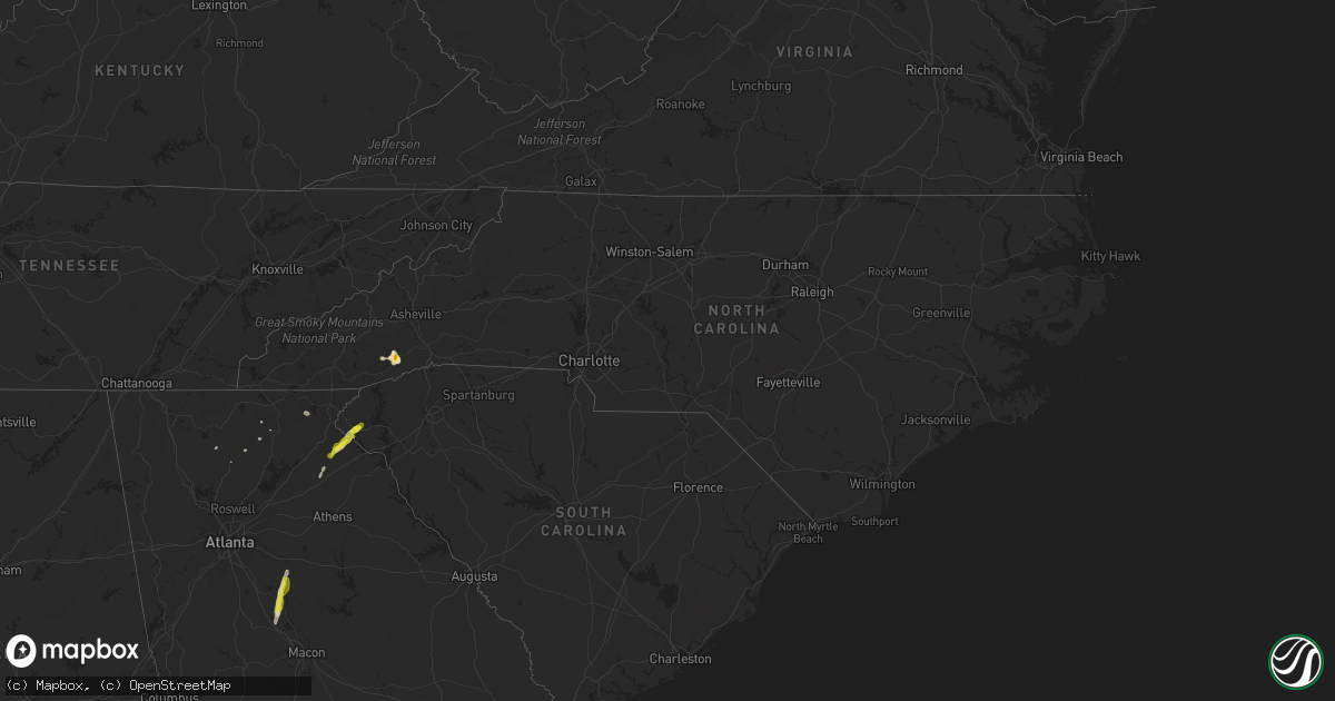 Hail map in North Carolina on April 9, 2019