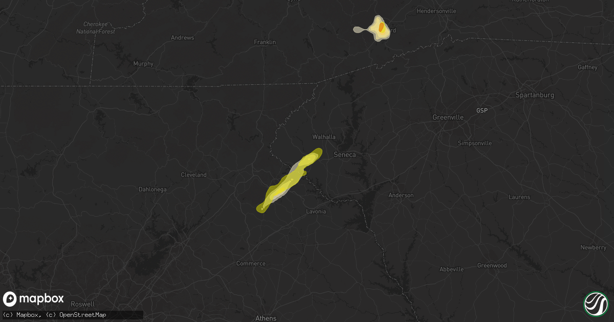 Hail map in Westminster, SC on April 9, 2019