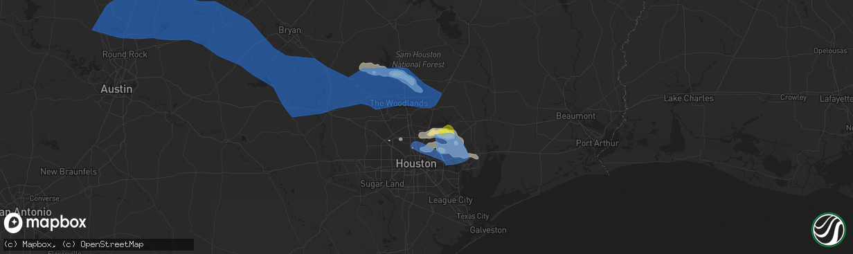 Hail map in Humble, TX on April 9, 2020