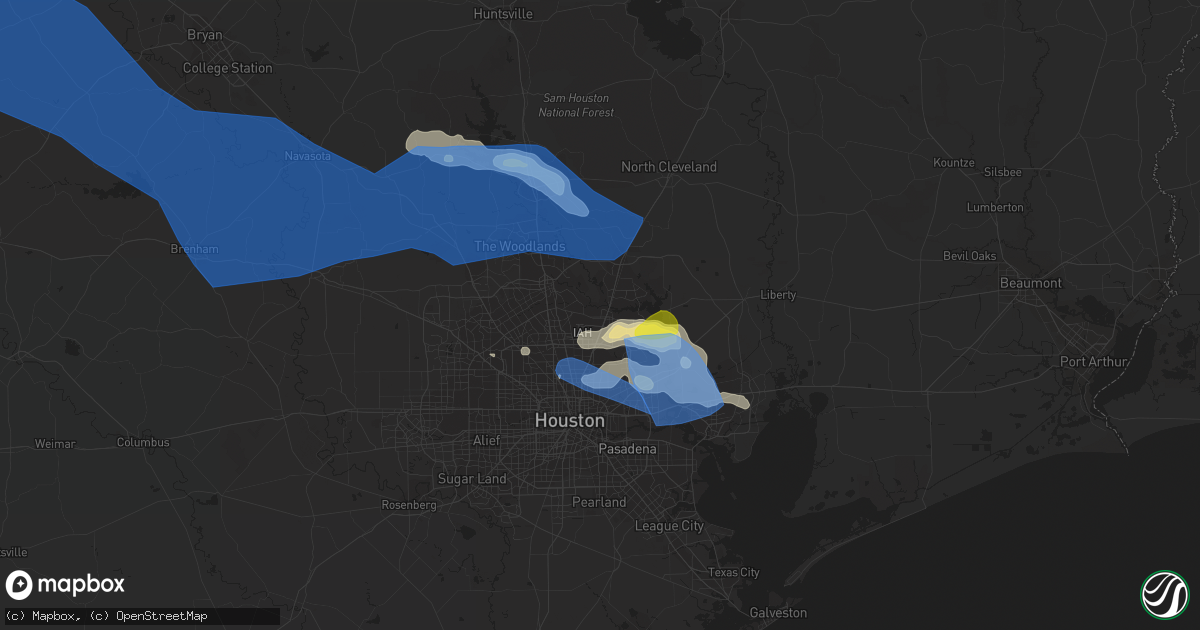 Hail map in Humble, TX on April 9, 2020