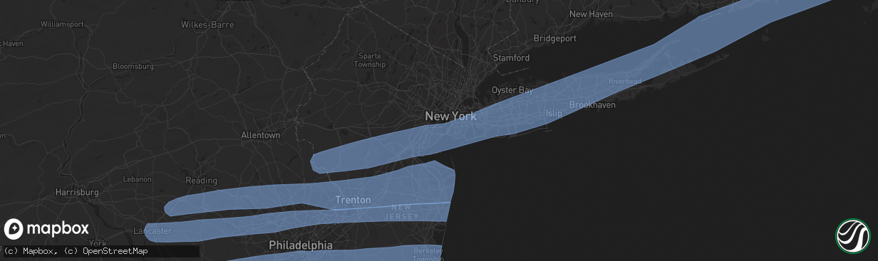 Hail map in Staten Island, NY on April 9, 2020