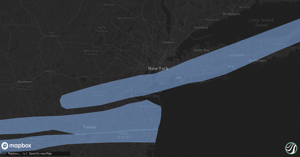 Hail map in Staten Island, NY on April 9, 2020
