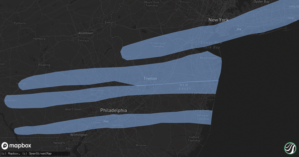 Hail map in Trenton, NJ on April 9, 2020