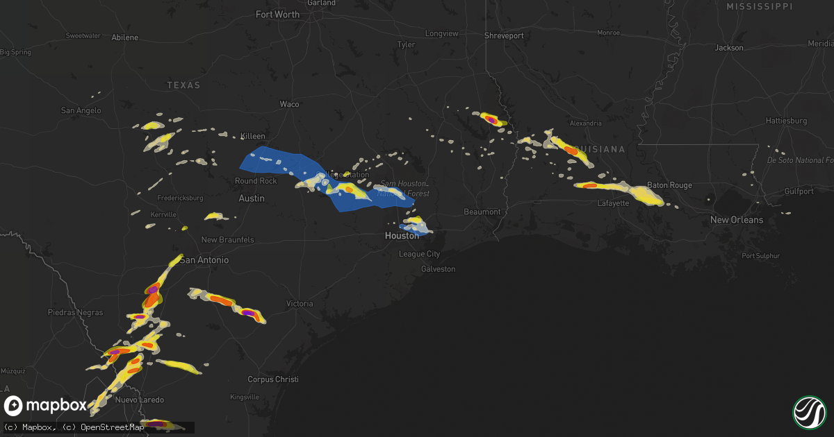 Hail map on April 9, 2020