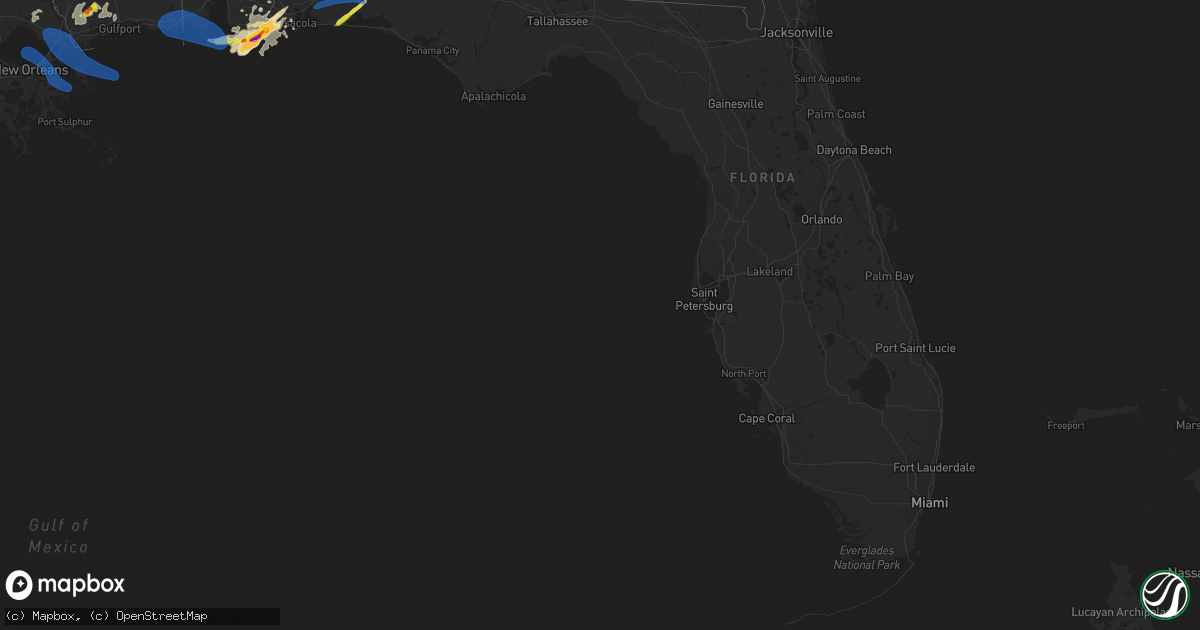 Hail map in Florida on April 9, 2021